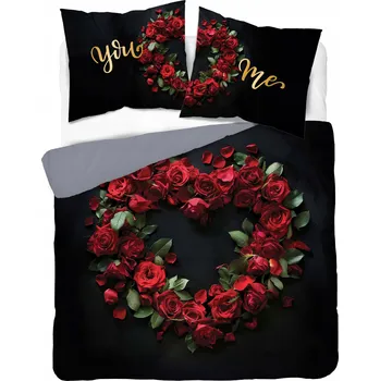 Povlečení Sada povlečení Detexpol 220cmx200 Holland You Me Růžové Srdce