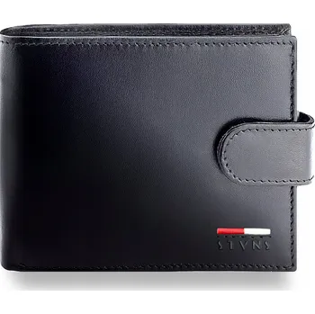 Peněženka Stevens peněženka z pravé lícové kůže černá muž