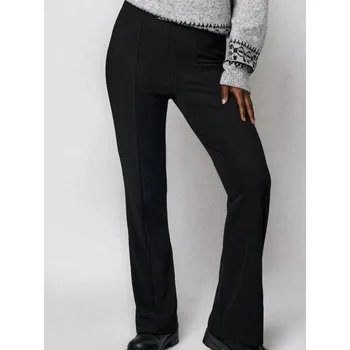 Dámské kalhoty Sinsay - Pletené zvonové kalhoty s prošitím - černá - 626FJ-99X - 626FJ-99X-M