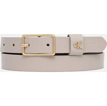 Opasek Kožený pásek Calvin Klein dámský, šedá barva, LV04F7050G 09X, vel. 85