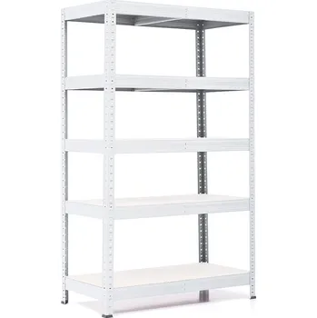 regál Policový regál Trestles RH 1500x800x600, nosnost 1750 kg, 5 polic bílých Barva: bílá