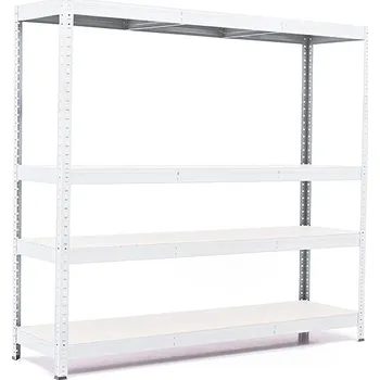 regál Policový regál Trestles RH 1200x1600x450, nosnost 1200 kg, 4 police bílé Barva: bílá