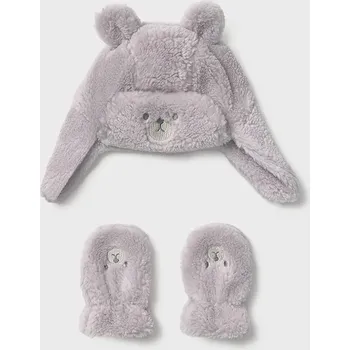 Pokrývka hlavy Kojenecká čepice a rukavice Mayoral 10023.3D.Baby.9BYA šedá 09X, vel. 68