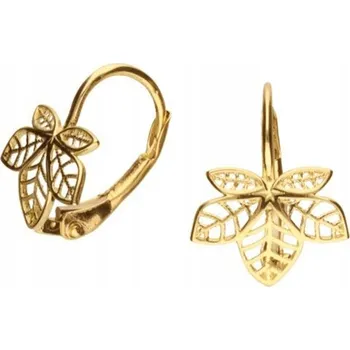 Náušnice Zlaté náušnice 585 jemné prolamované lístky 1,1 g