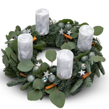 Věnec Adventní věnec Luxury grey Průměr 36 cm