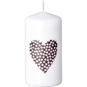 Svíčka Válec Srdce s puntíky svíčka 60 x 120 mm