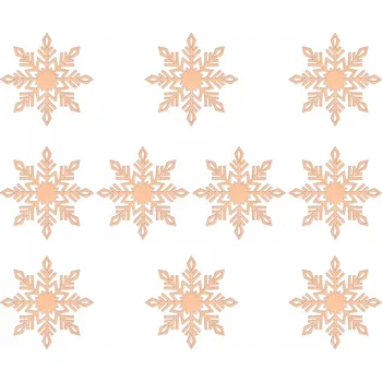 Vánoční dekorace Prolamovaná Vánoční Koule , Zdobená Vánoční Koule , Tvarované Vánoční Baňky , Sady sněhová vločka 9 cm 10 ks