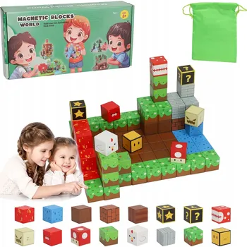 ostatní stavebnice MAGNETICKÉ STAVEBNICE KOSTKY STAVEBNICE PIXELY 100 BLOKY PRO DĚTI