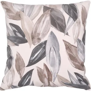 Polštář SCANquilt povlak VELVET leaves šedobéžová 50 x 50 cm