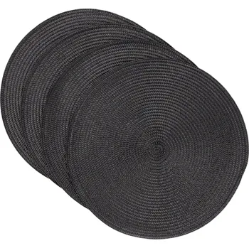 Stolování LIVARNO® Prostírání, Ø 38 cm, 4 kusy (černá)