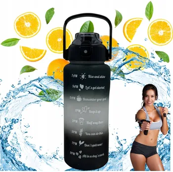 Láhev LAHEV NA PITÍ MOTIVAČNÍ LÁHEV 2L S MĚRKOU, NEPROTÉKAJÍCÍ, BPA-FREE, PRO FITNESS A SPORT