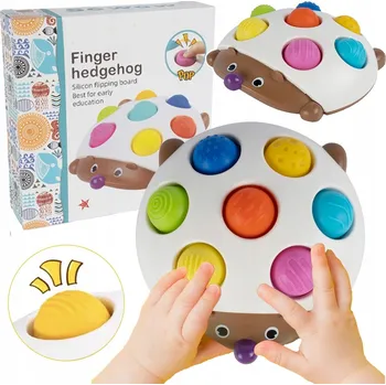 Dřevěná hračka POP IT BAREVNÁ HRA JEŽEK ANTISTRESOVÁ HRA JEŽEK DOVEDNOSTNÍ POPIT LED