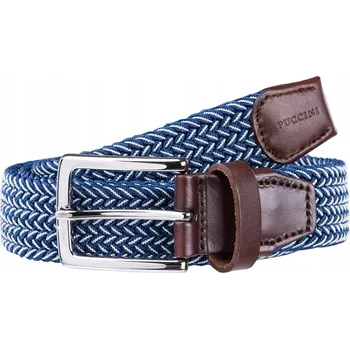 Dámské oblečení Pásek Ke Kalhotám Pletený Pánský Elastický PUCCINI Modrý PAME(90) 7/8