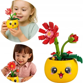 ostatní stavebnice KVĚTINOVÉ STAVEBNICE DÁREK STAVEBNÍ KVĚTINY KREATIVNÍ 3D SADA 63 dílů 1013A-1