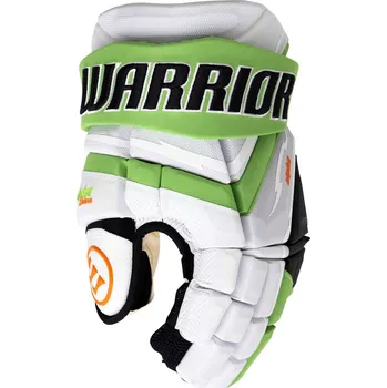 Hokejové rukavice Hokejové rukavice Warrior Alpha Deluxe White/Green Junior 11 palců