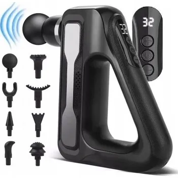 Masážní přístroj Masážní Přístroj pistole na fascii, 32 rychlostí, 8 hlavic LCD displej