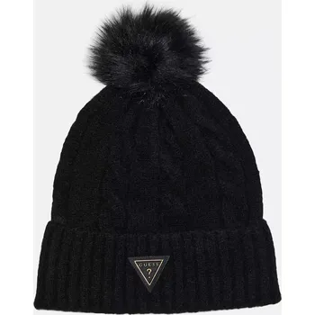 Čepice GUESS dámská čepice Cable-Knit černá
