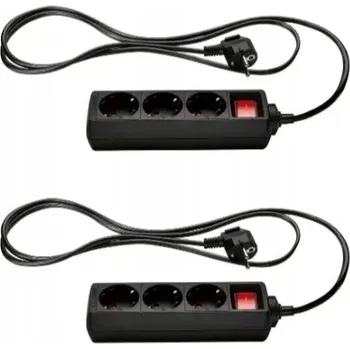 Napájecí kabel Prodlužovací Kabel s přepěťovou ochranou Parkside 1,5 m, 3 ks, černý