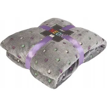 Prostěradlo Deka z mikrovlákna Neon 200x220 puntíky antracit