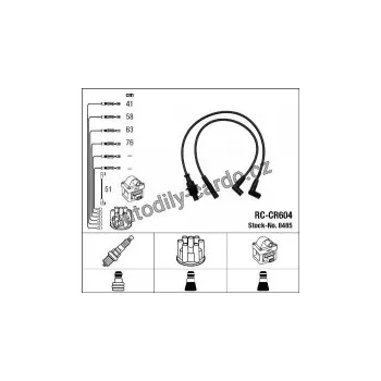Zapalovací kabel Sada kabelů pro zapalování NGK RC-CR604 - CITROËN, PEUGEOT