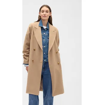 Dámský kabát GAP Kabát s příměsí vlny - Dámské GAP modrá | krémová 3464102