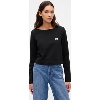 Dámské tričko GAP Crop tričko VintageSoft Heavyweight - Dámské GAP černá 3463981