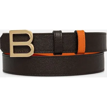 Opasek Oboustranný kožený pásek Bally dámský, oranžová barva, WBG00B 22X, vel. 70