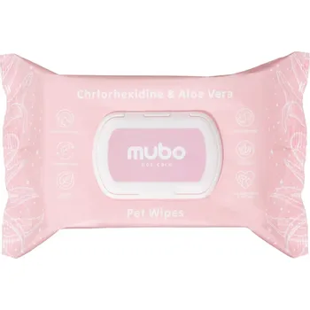 Kosmetika pro psa Mubo vlhčené ubrousky s chlorhexidinem pro psy a kočky 20x30cm 40 ks