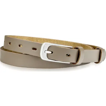 Opasek Dámský kožený pásek STEVENS Kate Kožené Super kvalita Béžový Tenké (80cm)