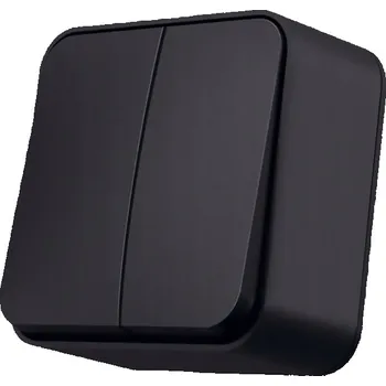 vypínač Vypínač světla NA OMÍTKU dvojitý přepínač VIDEX černý