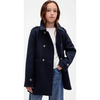 Dámský kabát GAP Dětský vlněný kabát - Holky GAP modrá | bílá | světle modrá 3464022