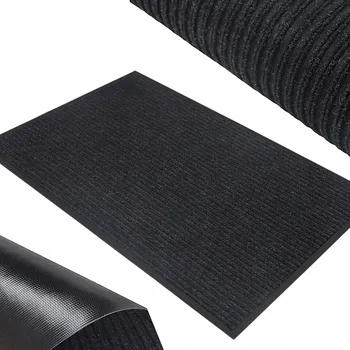 Rohožka VENKOVNÍ GUMOVÁ ROHOŽKA PŘED DVEŘE 80x120 cm VELKÁ ČERNÁ VSTUPNÍ PODLOŽKA