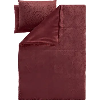 Povlečení LIVARNO® Plyšové ložní povlečení červené 2dílné 220 x 240, 70 x 90 cm zipový uzávěr