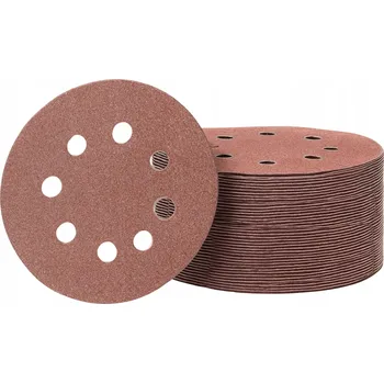 Brusný kotouč 50x BRUSNÝ PAPÍR NA SUCHÝ ZIP 125mm P320 Pro brusku OTVORY Kotouč na disk