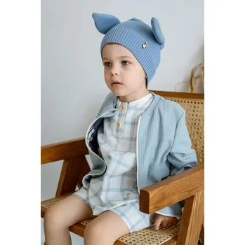 Čepice Dětská bavlněná čepice Jamiks NORI NORI.Nakr.glow.JWH106.G modrá 95X, vel. 54