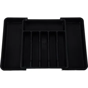 Příbor KIK KX2971 Plastový nastavitelný organizér do kuchyňské zásuvky, černá