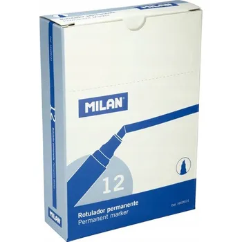Permanentní popisovač modrý se zkoseným hrotem, Mila