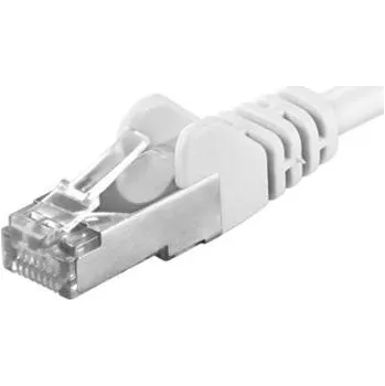 Síťový kabel Premiumcord Patch kabel Cat6a S-FTP, AWG 26/7, délka 0.5m, bílá