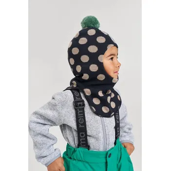Kukla Dětská kukla s přídavkem vlny Reima Polkka černá barva, 5300314A 5300314A.9BYA 99X, vel. 46