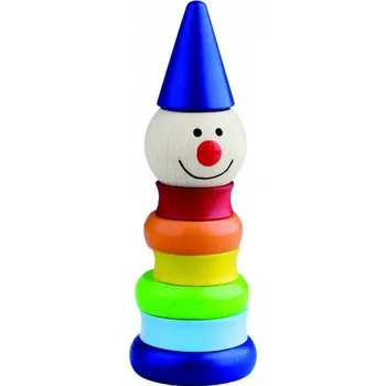 Dřevěná hračka Detoa Vkládací věž Klaun Junior 17,5 cm