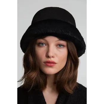 Klobouk Klobouk s přídavkem vlny Ruslan Baginskiy BCT033.W.P.FF.RWRB černá 99X, vel. XS
