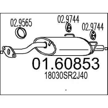 Tlumič výfuku MTS Zadní tlumič výfuku MTS 01.60853