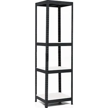 regál Policový regál Trestles RH 1800x600x600, nosnost 1400 kg, 4 police bílé Barva: černá