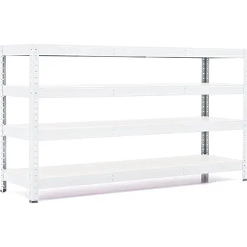 regál Policový regál Trestles RH 1000x1200x450, nosnost 1400 kg, 4 police Barva: bílá, Provedení police: bílá MDF 5 mm