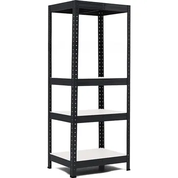 regál Policový regál Trestles RH 1500x600x400, nosnost 1400 kg, 4 police bílé Barva: černá