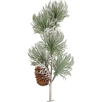 Vánoční dekorace MagicHome Vánoční větvička, borovice se šiškou, 29 cm, 1bal. = 6ks, cena za 1ks
