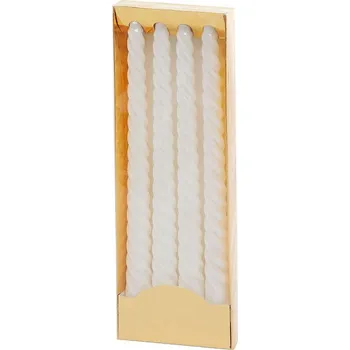 Svíčka Svíčka MagicHome spirálová točená, bílá, 25cm, 4ks