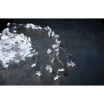 Vánoční dekorace Řetěz MagicHome Twisted Stars 180S, 180x micro star LED studená bílá, jednoduché svícení, 230V, 50 Hz, IP44, exteriér, L-2 m x 9