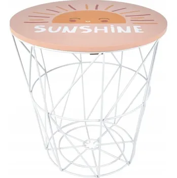 Konferenční stolek STOLEK S ÚLOŽNÝM PROSTOREM DO DĚTSKÉHO POKOJE KULATÝ RŮŽOVÝ Ø30cm PRO DĚTI