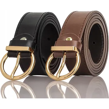 Opasek Pásek 110 cm x2 Kožený Hnědý Černý DÁMSKÝ Gracio